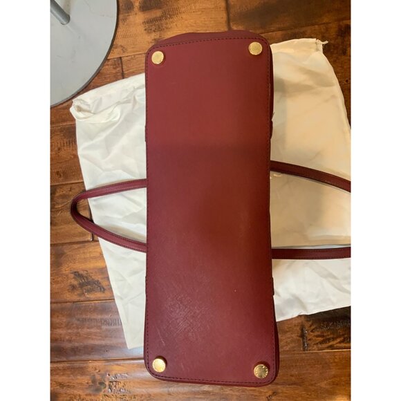 Michael Kors Burgundy Large Saffino Leather Jet Set Travel Tote Purse - Picture 8 of 8